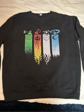 Avatar the Last Airbender Earth, Fire, Air, Water Crewneck